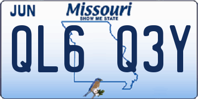 MO license plate QL6Q3Y