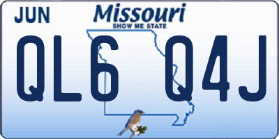 MO license plate QL6Q4J