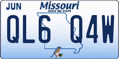 MO license plate QL6Q4W