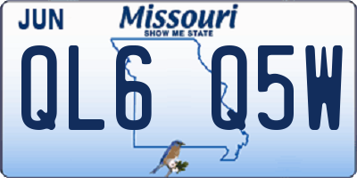 MO license plate QL6Q5W