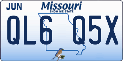 MO license plate QL6Q5X