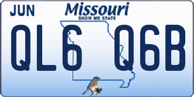 MO license plate QL6Q6B