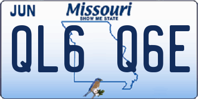MO license plate QL6Q6E