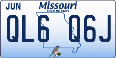 MO license plate QL6Q6J