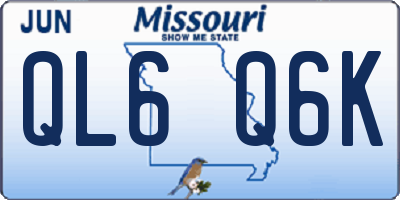 MO license plate QL6Q6K