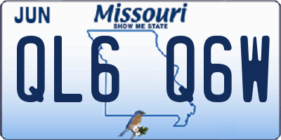 MO license plate QL6Q6W