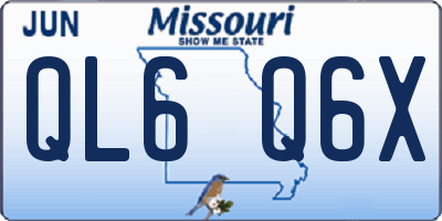 MO license plate QL6Q6X