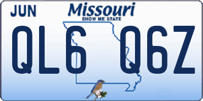 MO license plate QL6Q6Z