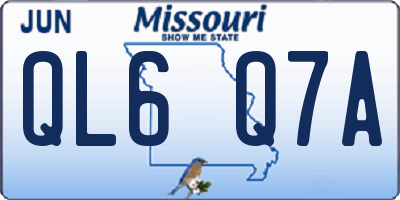 MO license plate QL6Q7A