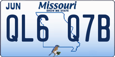 MO license plate QL6Q7B