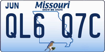MO license plate QL6Q7C