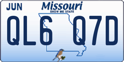MO license plate QL6Q7D