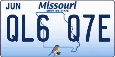 MO license plate QL6Q7E