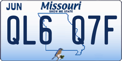 MO license plate QL6Q7F