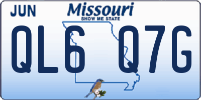 MO license plate QL6Q7G