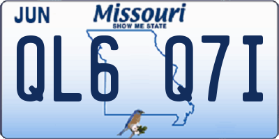 MO license plate QL6Q7I