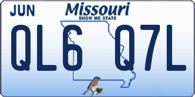 MO license plate QL6Q7L