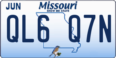 MO license plate QL6Q7N