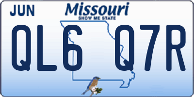 MO license plate QL6Q7R