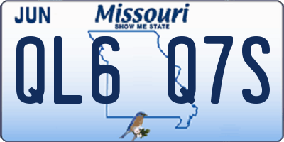 MO license plate QL6Q7S