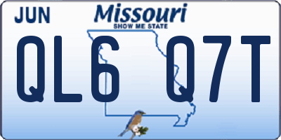 MO license plate QL6Q7T