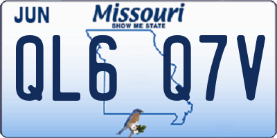MO license plate QL6Q7V