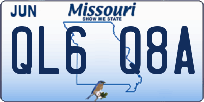 MO license plate QL6Q8A