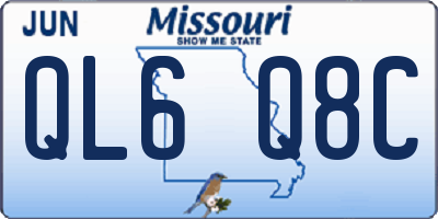 MO license plate QL6Q8C