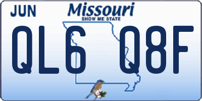 MO license plate QL6Q8F