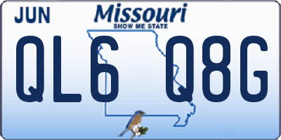MO license plate QL6Q8G