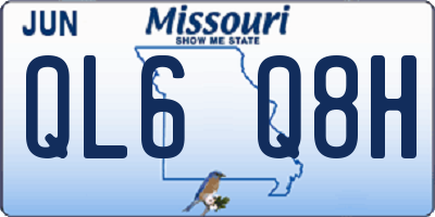 MO license plate QL6Q8H