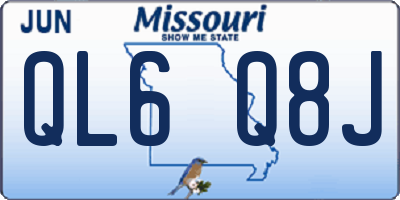 MO license plate QL6Q8J