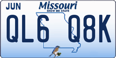MO license plate QL6Q8K