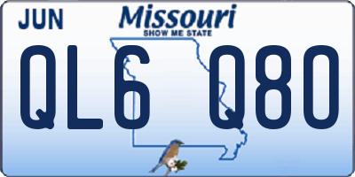 MO license plate QL6Q8O