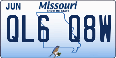 MO license plate QL6Q8W