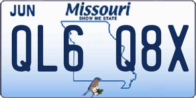 MO license plate QL6Q8X