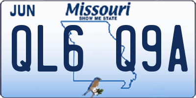 MO license plate QL6Q9A