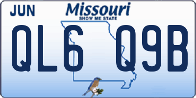 MO license plate QL6Q9B