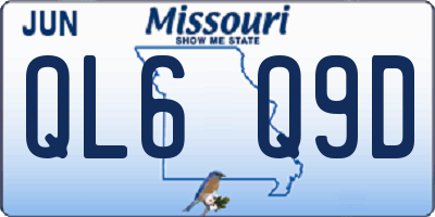 MO license plate QL6Q9D