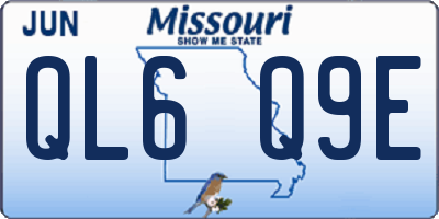 MO license plate QL6Q9E