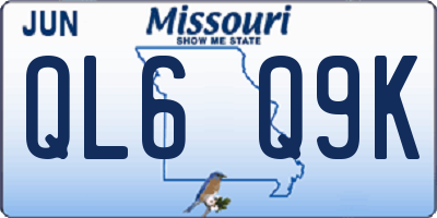 MO license plate QL6Q9K