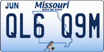MO license plate QL6Q9M