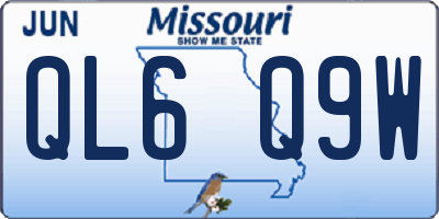 MO license plate QL6Q9W