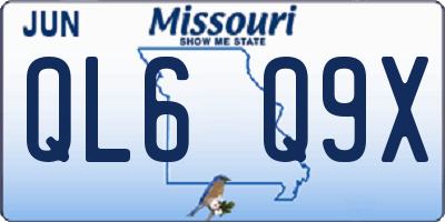 MO license plate QL6Q9X
