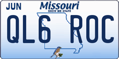 MO license plate QL6R0C