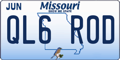 MO license plate QL6R0D