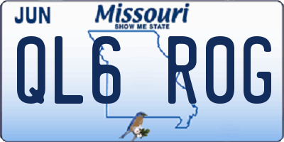 MO license plate QL6R0G