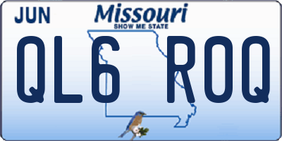 MO license plate QL6R0Q