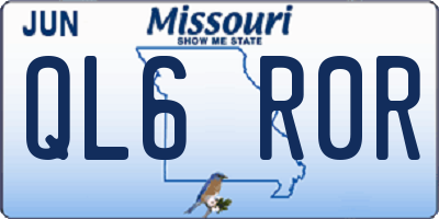 MO license plate QL6R0R
