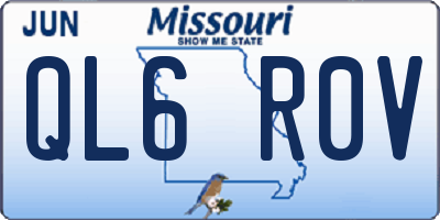 MO license plate QL6R0V